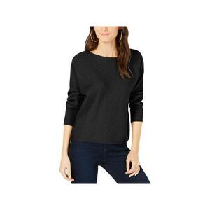 INC Womens Black Ribbed Knit Dolman Sleeve Jewel Neck Sweater Size: XS